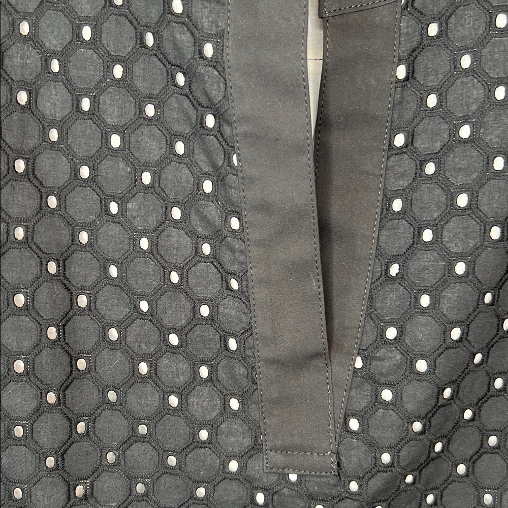 Finley Black Eyelet And White Minimalist Quiet Luxury  Dress Size M - Picture 3 of 8